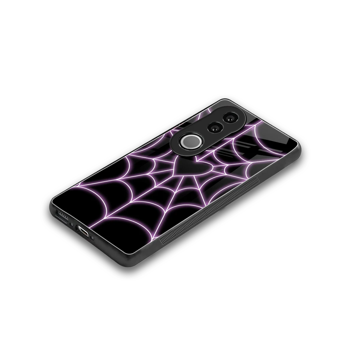 Black Jelly Bean stylish phone case for vivo v50 | glossy glass and slim fit