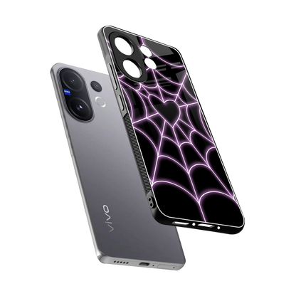 Black Jelly Bean sleek vivo v60 cover with tempered glass back and TPU edges