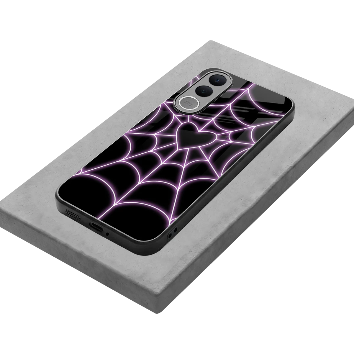 Black Jelly Bean stylish phone case for vivo v70 fe | glossy glass and slim fit