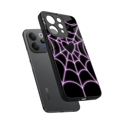 Black Jelly Bean sleek vivo v70 cover with tempered glass back and TPU edges