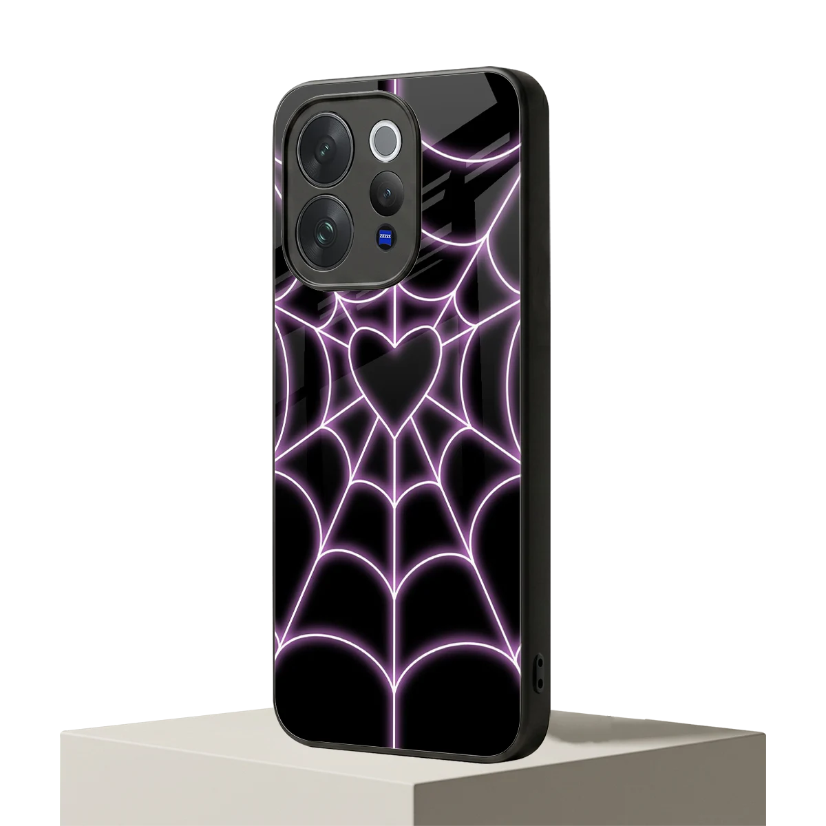 Black Jelly Bean vivo v70 mobile cover | shockproof glass phone case