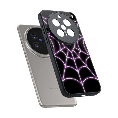 Black Jelly Bean sleek vivo x200 pro cover with tempered glass back and TPU edges