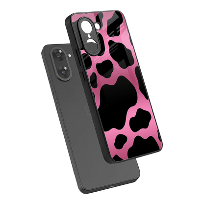 Black Pink Swirl sleek oneplus nord ce5 5g cover with tempered glass back and TPU edges