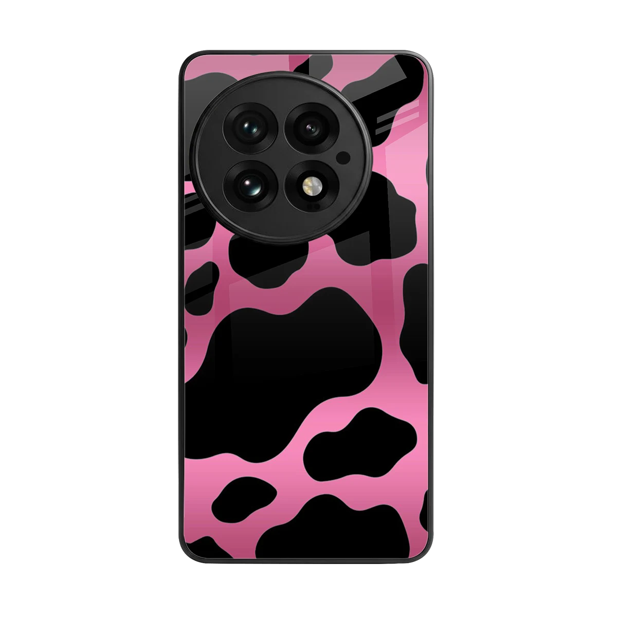 Black Pink Swirl back phone cover | glass case for oneplus 13