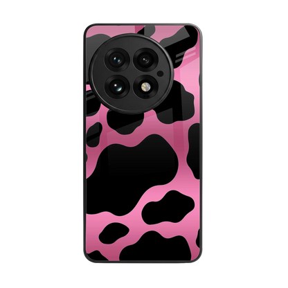 Black Pink Swirl back phone cover | glass case for oneplus 13