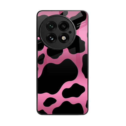 Black Pink Swirl back phone cover | glass case for oneplus 13