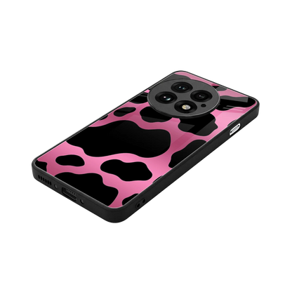 Black Pink Swirl stylish phone case for oneplus 13 | glossy glass and slim fit