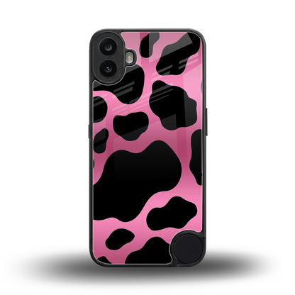 Black Pink Swirl back phone cover | glass case for cmf nothing phone 1