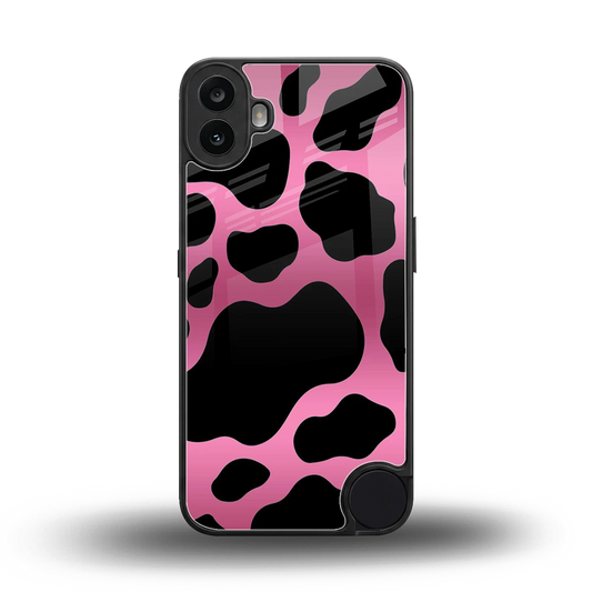 Black Pink Swirl back phone cover | glass case for cmf nothing phone 1