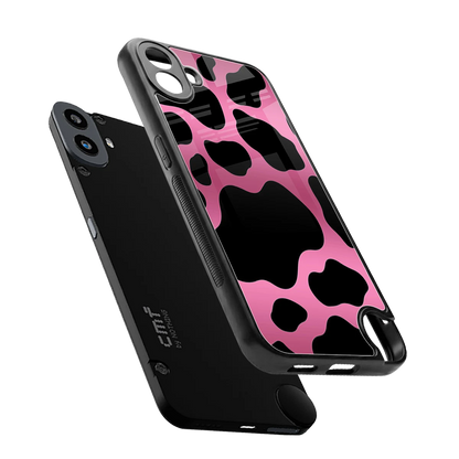 Black Pink Swirl sleek cmf nothing phone 1 cover with tempered glass back and TPU edges