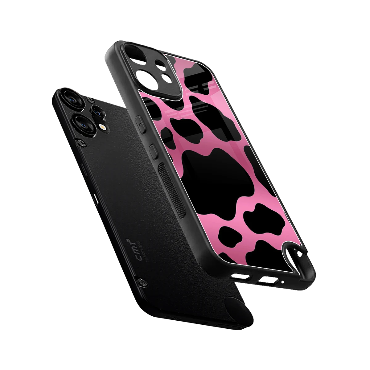 Black Pink Swirl sleek cmf nothing phone 2 pro cover with tempered glass back and TPU edges