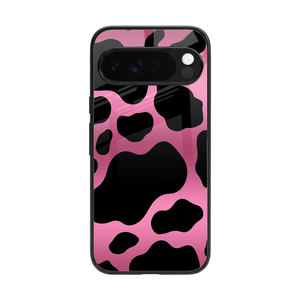 Black Pink Swirl back phone cover | glass case for google pixel 10 pro xl