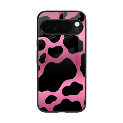 Black Pink Swirl back phone cover | glass case for google pixel 10 pro xl