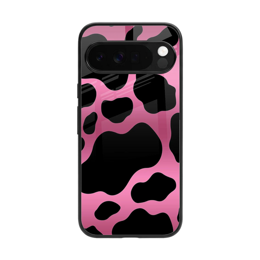 Black Pink Swirl back phone cover | glass case for google pixel 10 pro xl