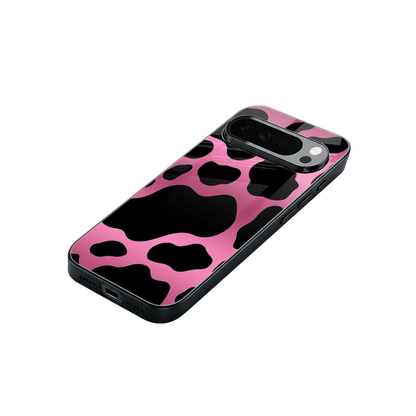 Black Pink Swirl stylish phone case for google pixel 10 pro xl | glossy glass and slim fit
