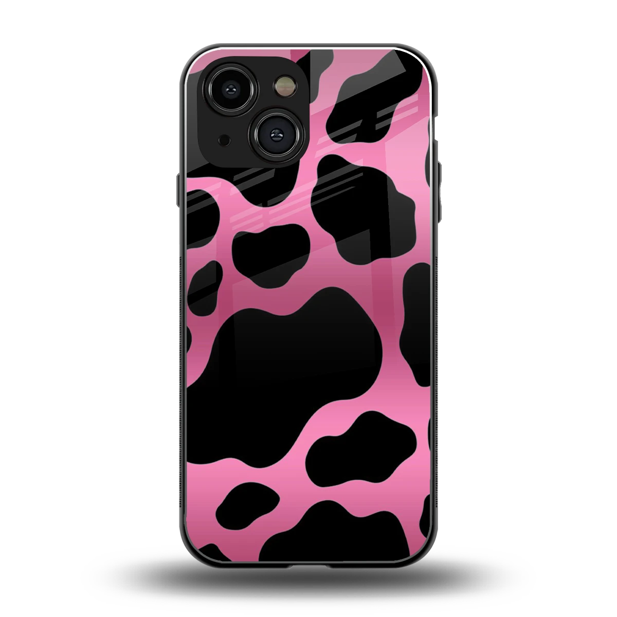 Black Pink Swirl back phone cover | glass case for iphone 12 mini