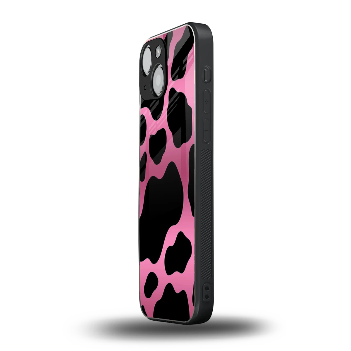 Black Pink Swirl iphone 13 mini mobile cover | shockproof glass phone case