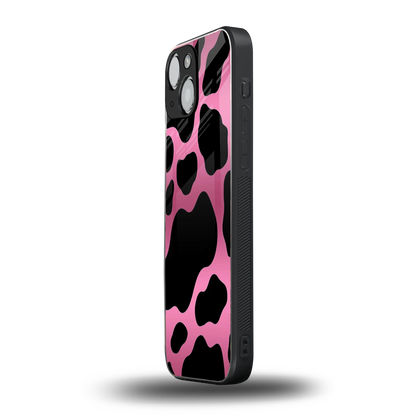Black Pink Swirl iphone 13 mini mobile cover | shockproof glass phone case