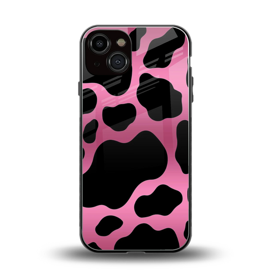 Black Pink Swirl back phone cover | glass case for iphone 14