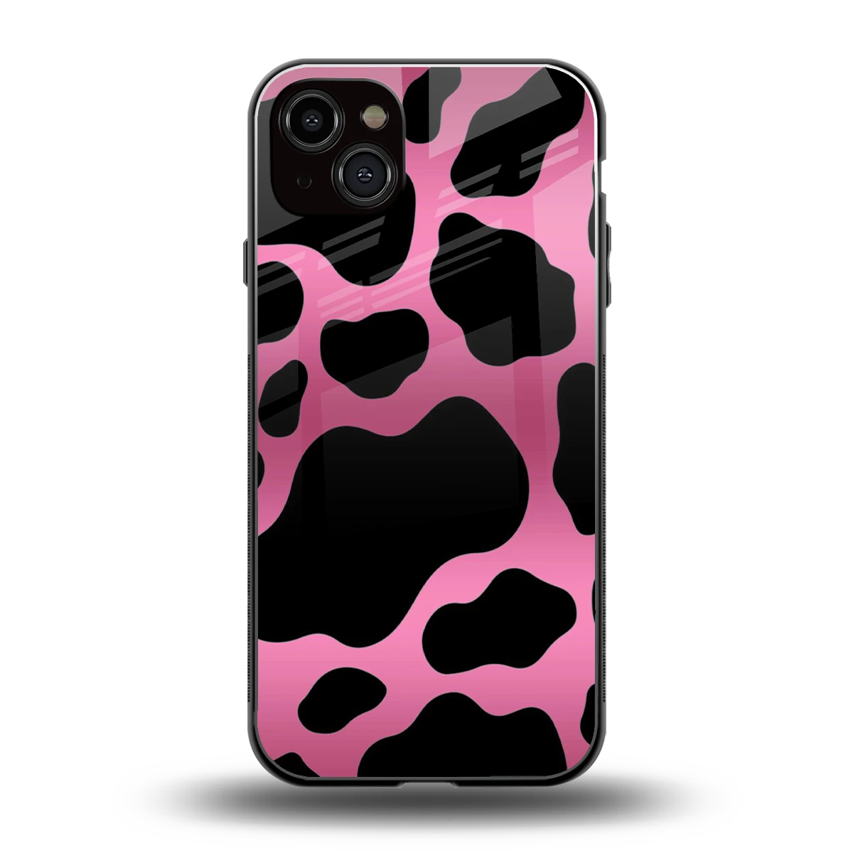 Black Pink Swirl back phone cover | glass case for iphone 14 plus