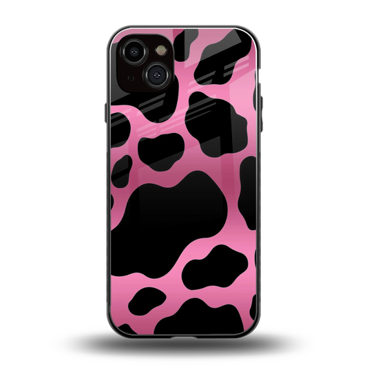Black Pink Swirl back phone cover | glass case for iphone 14 plus