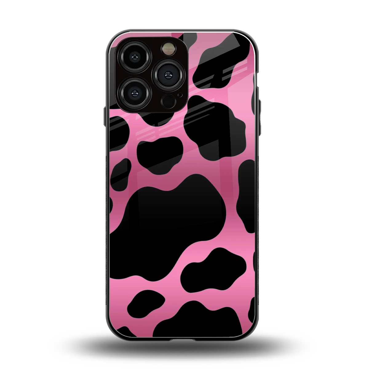 Black Pink Swirl back phone cover | glass case for iphone 15 pro max