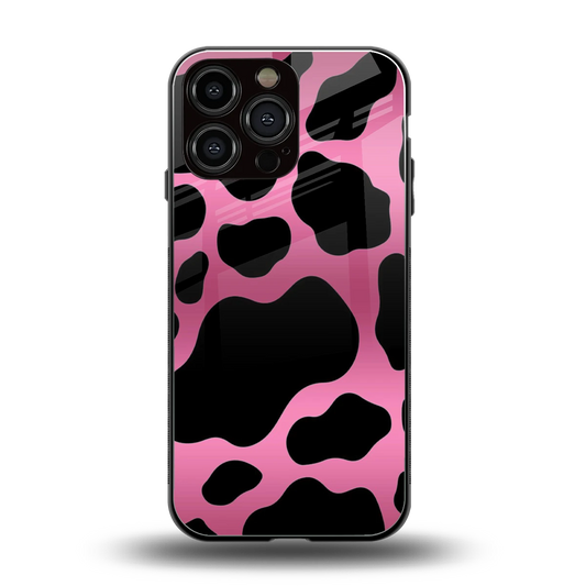Black Pink Swirl back phone cover | glass case for iphone 15 pro max