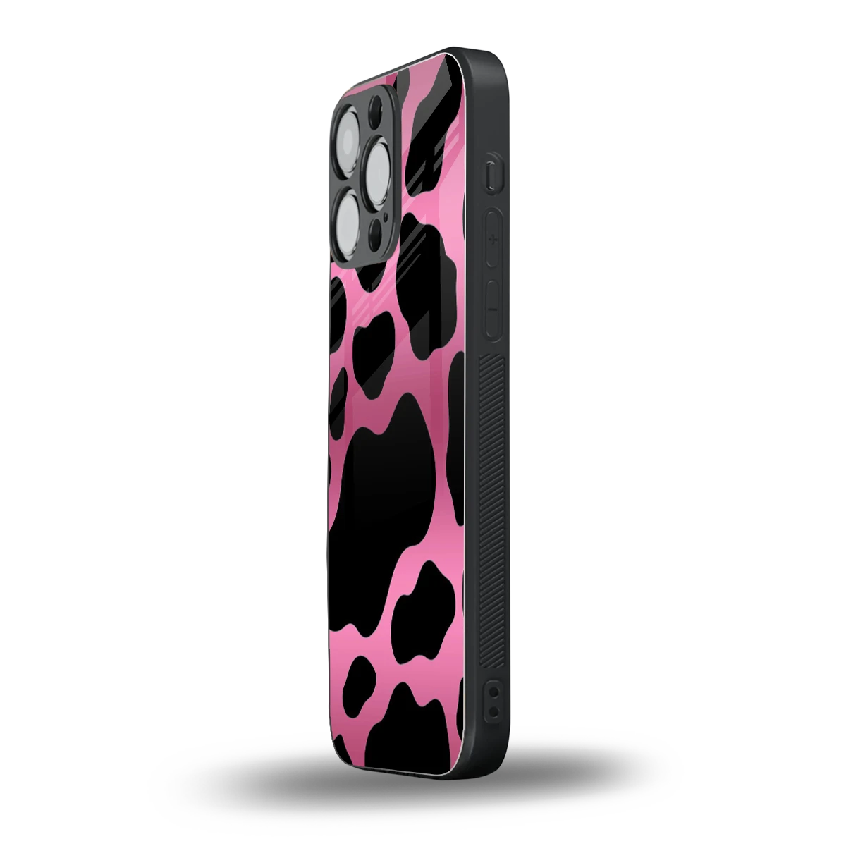 Black Pink Swirl iphone 15 pro max mobile cover | shockproof glass phone case