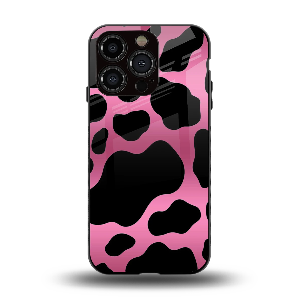 Black Pink Swirl back phone cover | glass case for iphone 15 pro