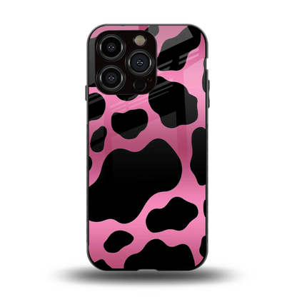 Black Pink Swirl back phone cover | glass case for iphone 15 pro
