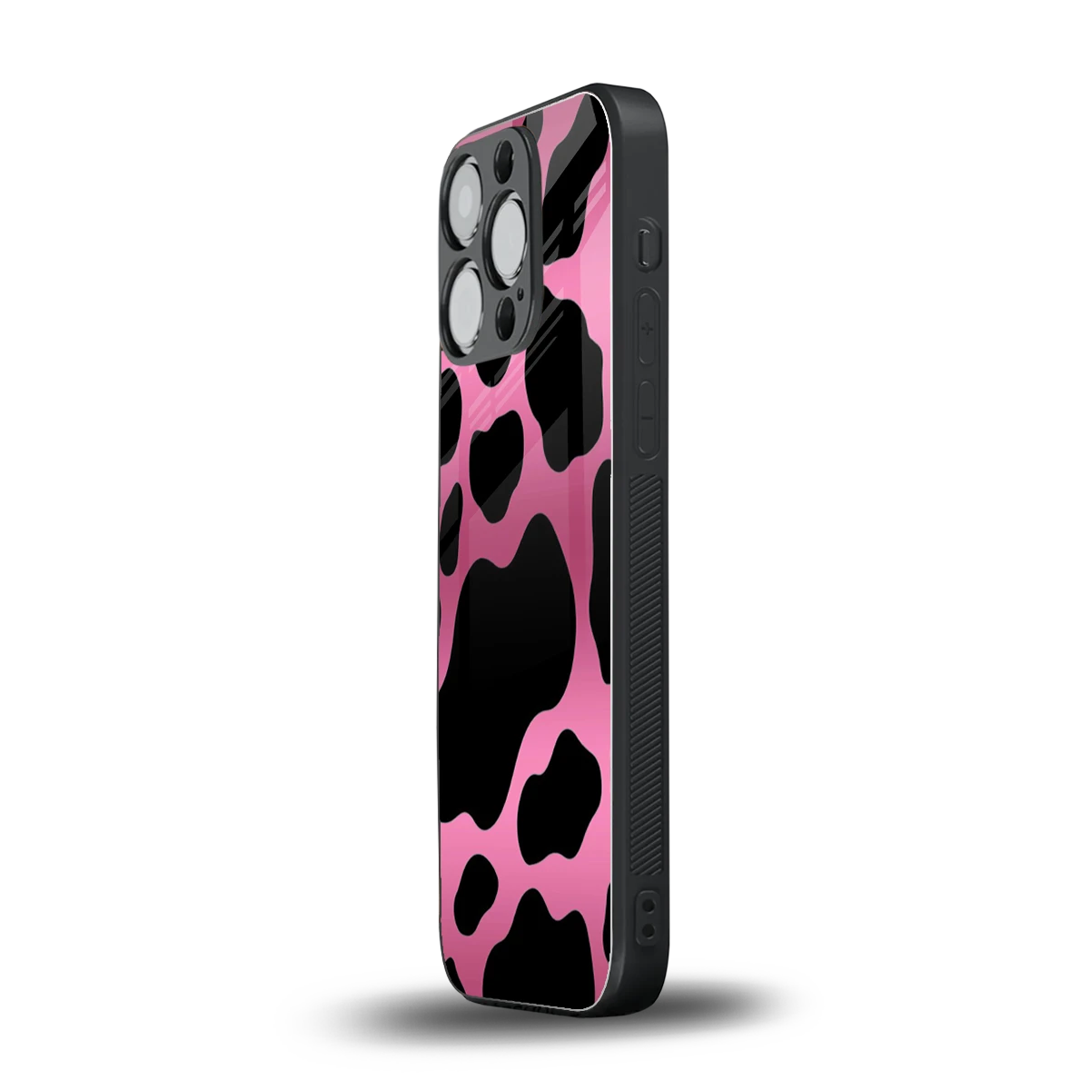 Black Pink Swirl iphone 15 pro mobile cover | shockproof glass phone case