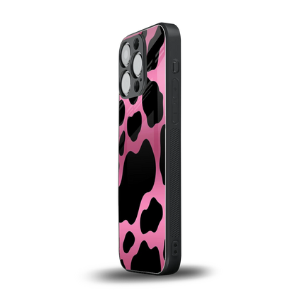 Black Pink Swirl iphone 15 pro mobile cover | shockproof glass phone case