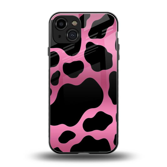 Black Pink Swirl back phone cover | glass case for iphone 15