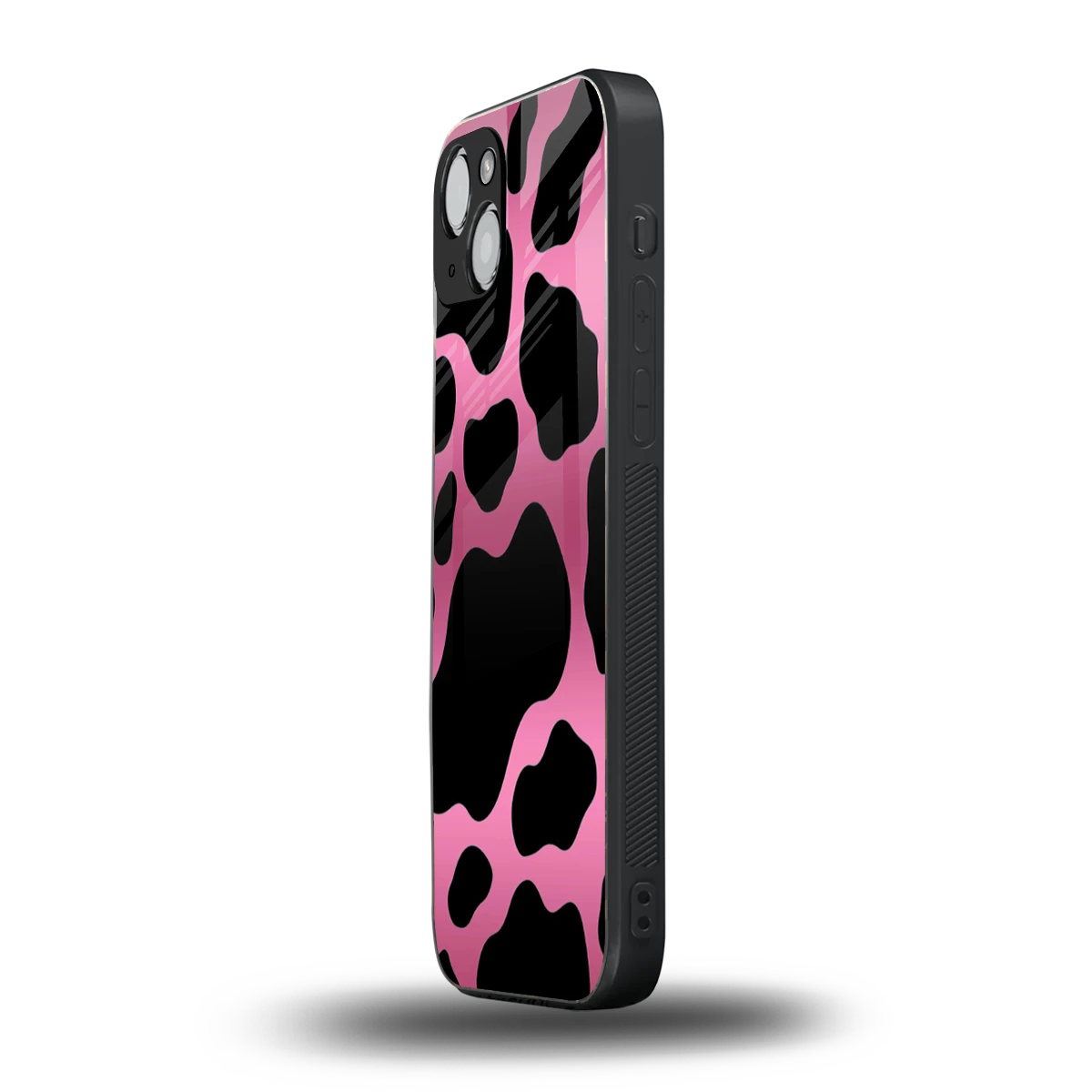 Black Pink Swirl iphone 15 mobile cover | shockproof glass phone case