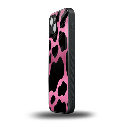 Black Pink Swirl iphone 15 mobile cover | shockproof glass phone case