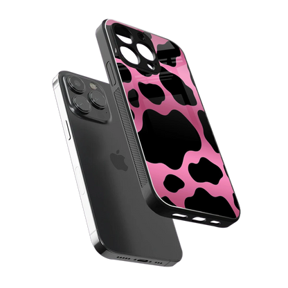 Black Pink Swirl sleek iphone 15 pro cover with tempered glass back and TPU edges