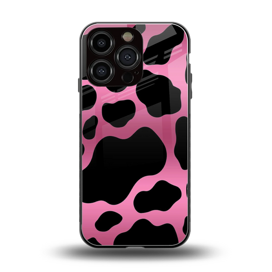 Black Pink Swirl back phone cover | glass case for iphone 16 pro