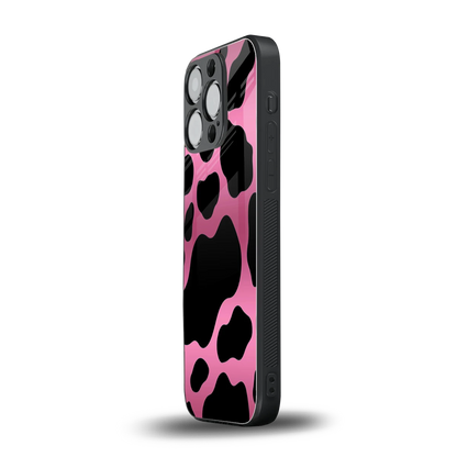 Black Pink Swirl iphone 16 pro mobile cover | shockproof glass phone case