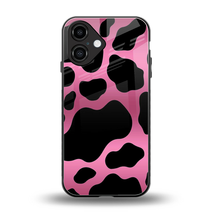 Black Pink Swirl back phone cover | glass case for iphone 16