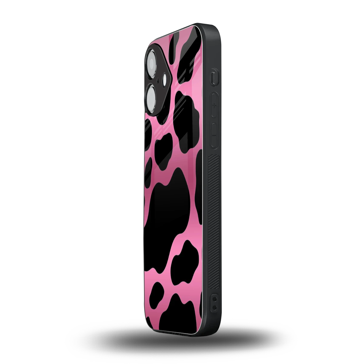 Black Pink Swirl iPhone 16 mobile cover | shockproof glass phone case