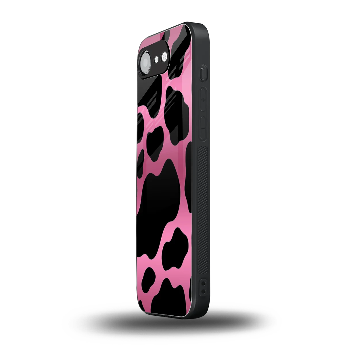 Black Pink Swirl iphone 16e mobile cover | shockproof glass phone case