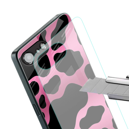 Black Pink Swirl stylish phone case for iphone 17e | glossy glass and slim fit