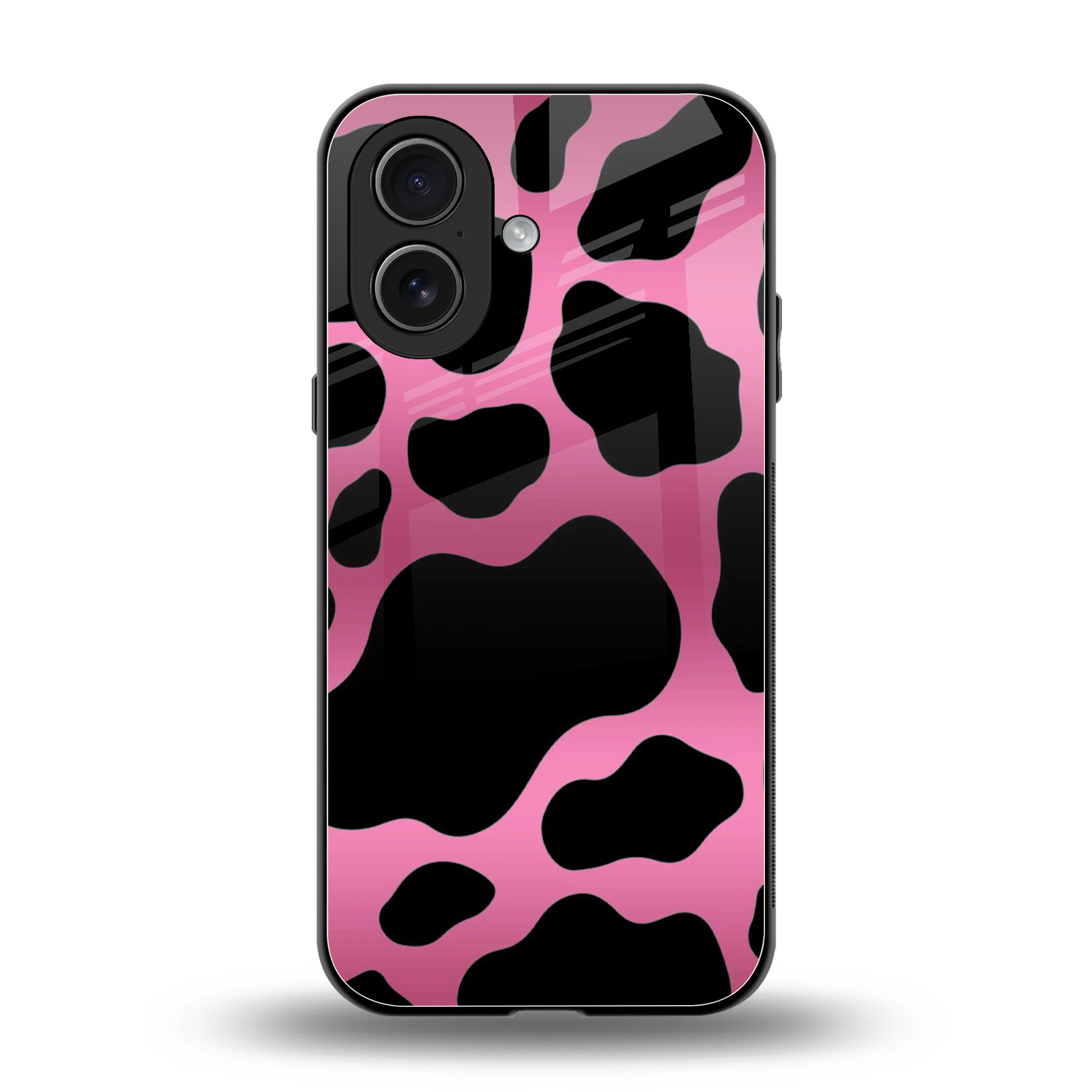 Black Pink Swirl back phone cover | glass case for iphone 17