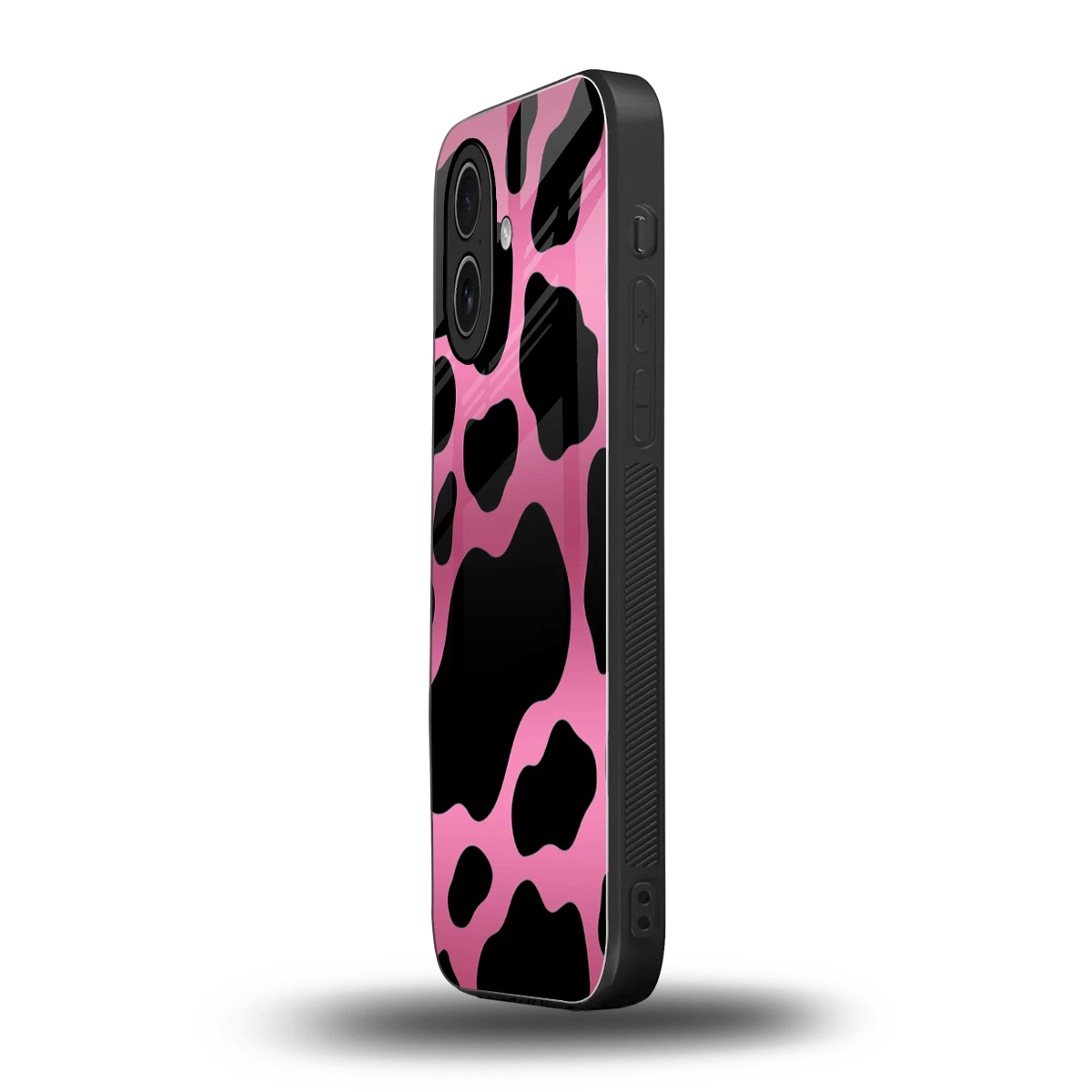 Black Pink Swirl iphone 17 mobile cover | shockproof glass phone case