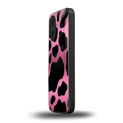 Black Pink Swirl iphone 17 mobile cover | shockproof glass phone case