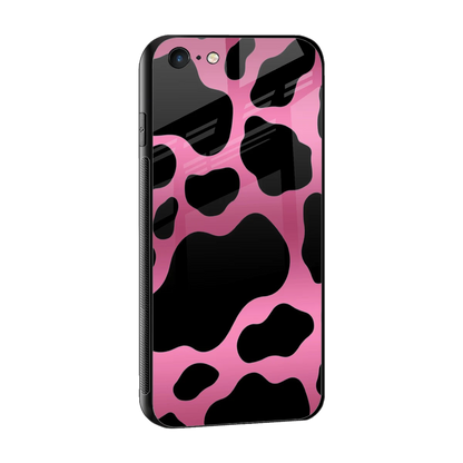 Black Pink Swirl sleek iphone 6s cover with tempered glass back and TPU edges