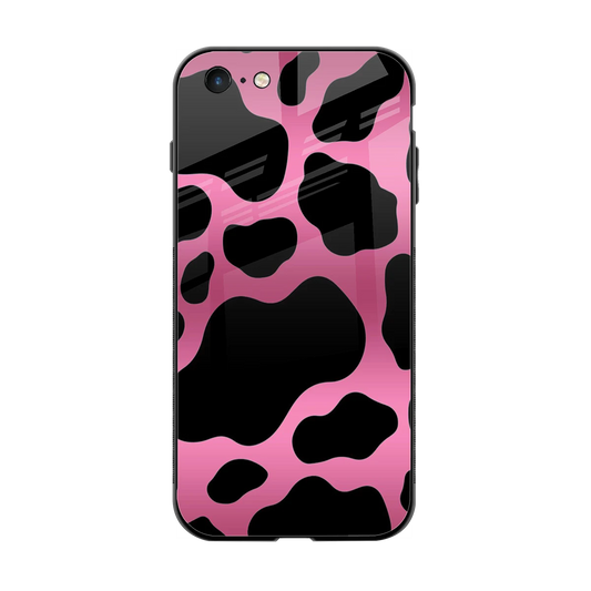 Black Pink Swirl back phone cover | glass case for iphone 6