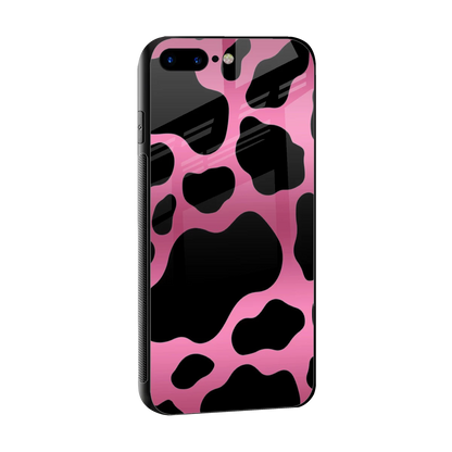 Black Pink Swirl sleek iphone 8 plus cover with tempered glass back and TPU edges