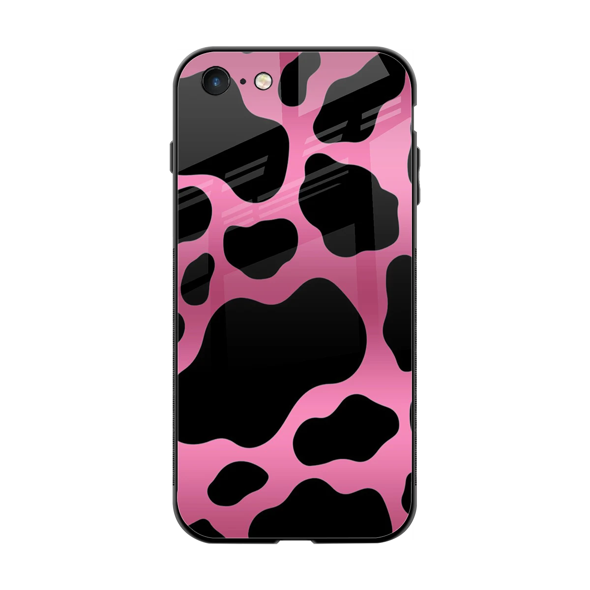 Black Pink Swirl back phone cover | glass case for iphone 7