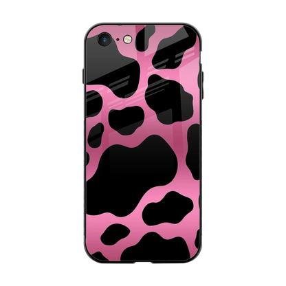Black Pink Swirl back phone cover | glass case for iphone 7